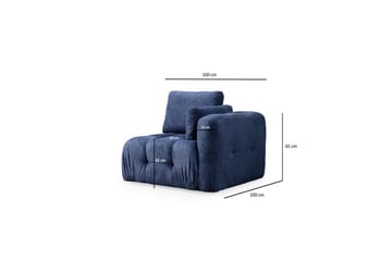 Yvara Sofa med Divan 4-sits - Blå - Møbler - Sofaer - Modulsofaer - Komplett modulsofa