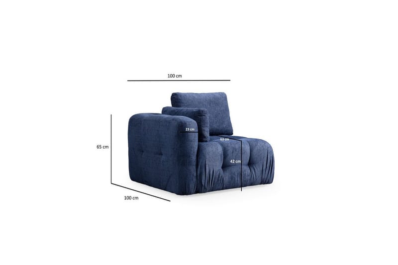 Yvara Sofa med Divan 4-sits - Blå - Møbler - Sofaer - Modulsofaer - Komplett modulsofa