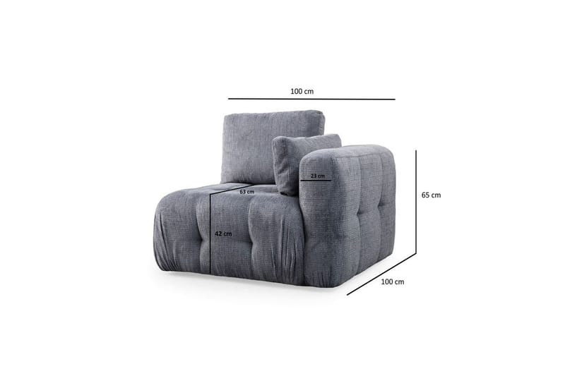 Yvara Sofa med Divan 4-sits - Grå - Møbler - Sofaer - Sofa med sjeselong
