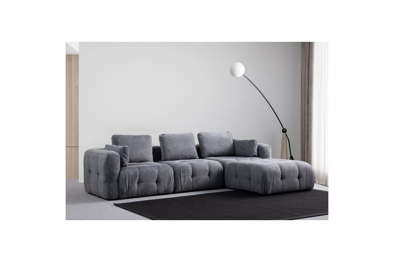 Yvara Sofa med Divan 4-sits - Grå - Møbler - Sofaer - Sofa med sjeselong