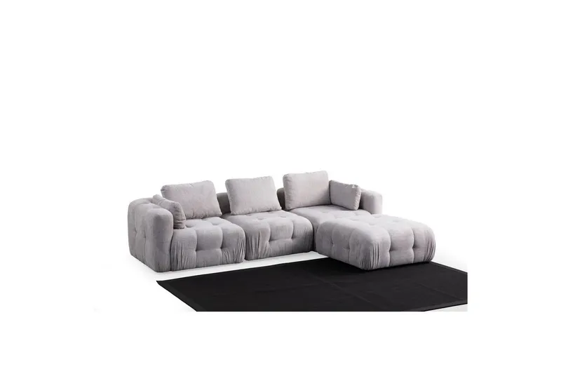 Yvara Sofa med Divan 4-sits - Lysegrå - Møbler - Sofaer - Sofa med sjeselong