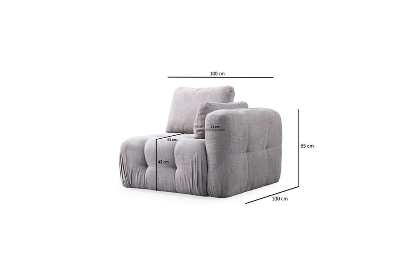 Yvara Sofa med Divan 4-sits - Lysegrå - Møbler - Sofaer - Sofa med sjeselong