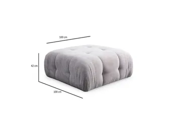 Yvara Sofa med Divan 4-sits - Lysegrå - Møbler - Sofaer - Modulsofaer - Komplett modulsofa