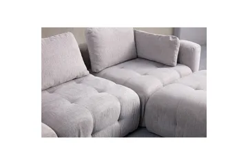 Yvara Sofa med Divan 4-sits - Lysegrå - Møbler - Sofaer - Modulsofaer - Komplett modulsofa