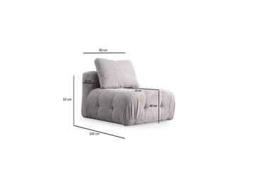 Yvara Sofa med Divan 4-sits - Lysegrå - Møbler - Sofaer - Modulsofaer - Komplett modulsofa