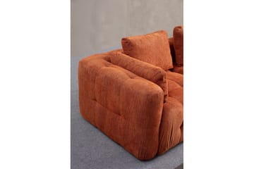 Yvara Sofa med Divan 4-sits - Oransje - Møbler - Sofaer - Modulsofaer - Komplett modulsofa