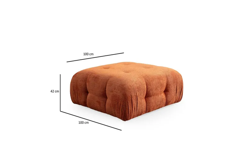 Yvara Sofa med Divan 4-sits - Oransje - Møbler - Sofaer - Modulsofaer - Komplett modulsofa
