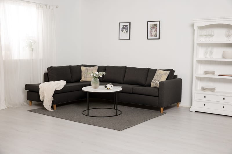 Zero 4-seters Sofa Large med Sjeselong Venstre - Mørkegrå - Sofa med sjeselong