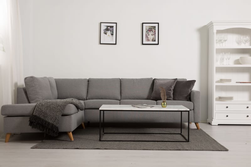 Zero 4-seters Sofa med Sjeselong Venstre - Lysegrå - Sofa med sjeselong - 4 seters sofa med divan