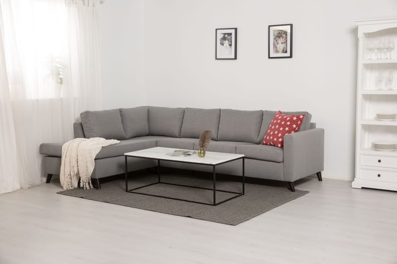 Zero 4-seters Sofa med Sjeselong Venstre - Lysegrå - Sofa med sjeselong - 4 seters sofa med divan