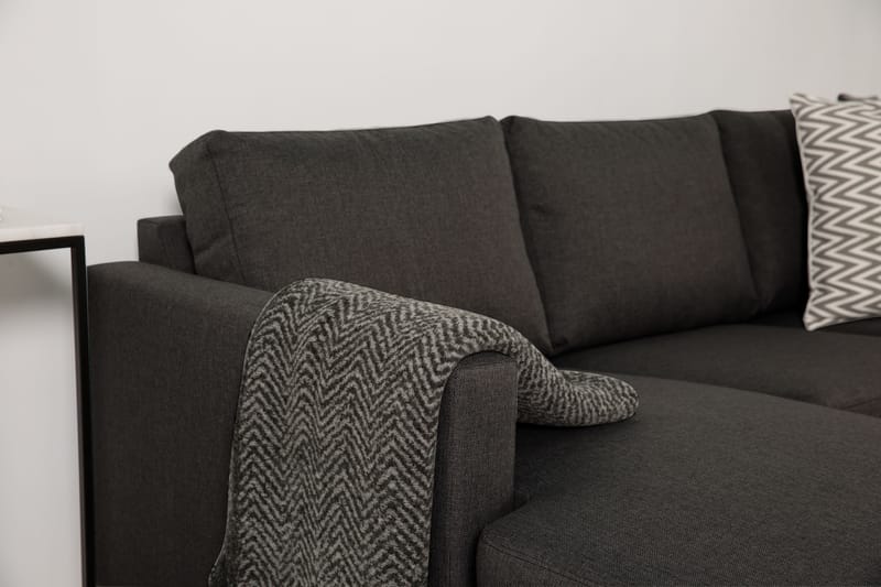 Zero Divansofa 3-seter Vendbar - Mørkegrå - Sofa med sjeselong - 3 seters sofa med divan