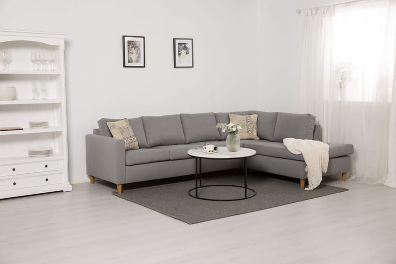 Zero Divansofa 4-seter Høyre - Lysegrå - Sofa med sjeselong - 4 seters sofa med divan