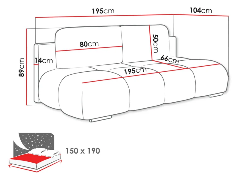 sofa Sofa HONEY MINI Lumo 40 - Møbler - Sofaer - Sovesofaer