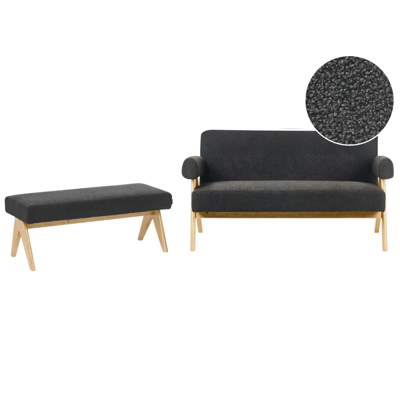 Sofagruppe Tamre, Svart/Lys brun