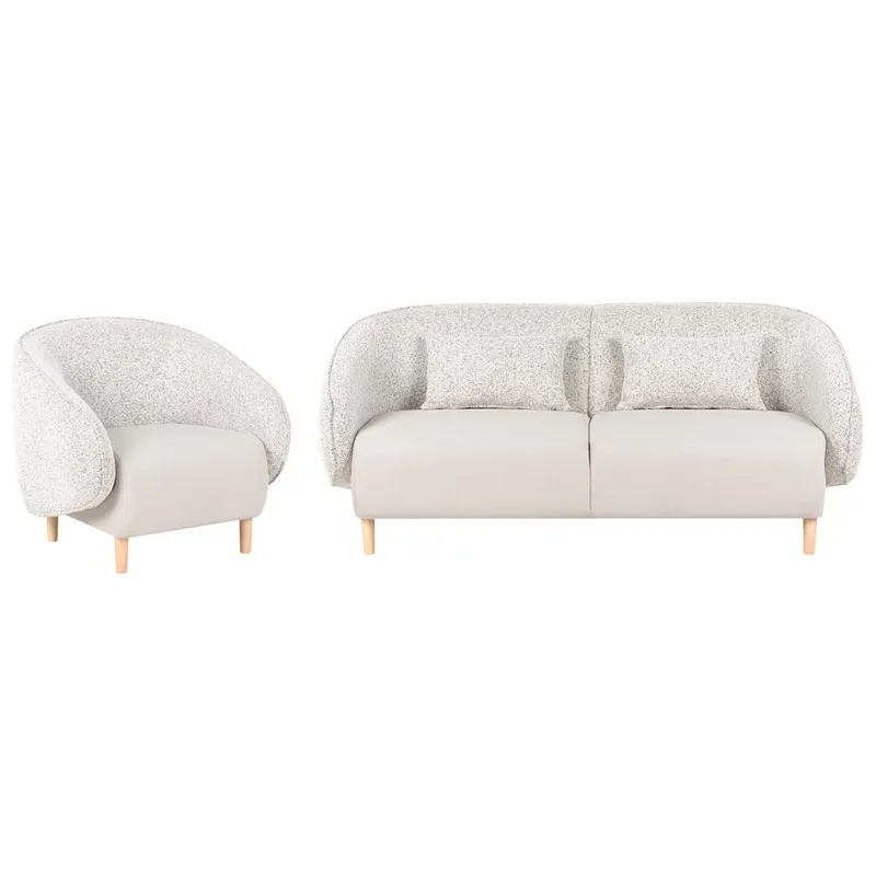 Sofagruppe Umea - Beige, Lyst tre - Møbler - Sofaer - 4 seter sofa
