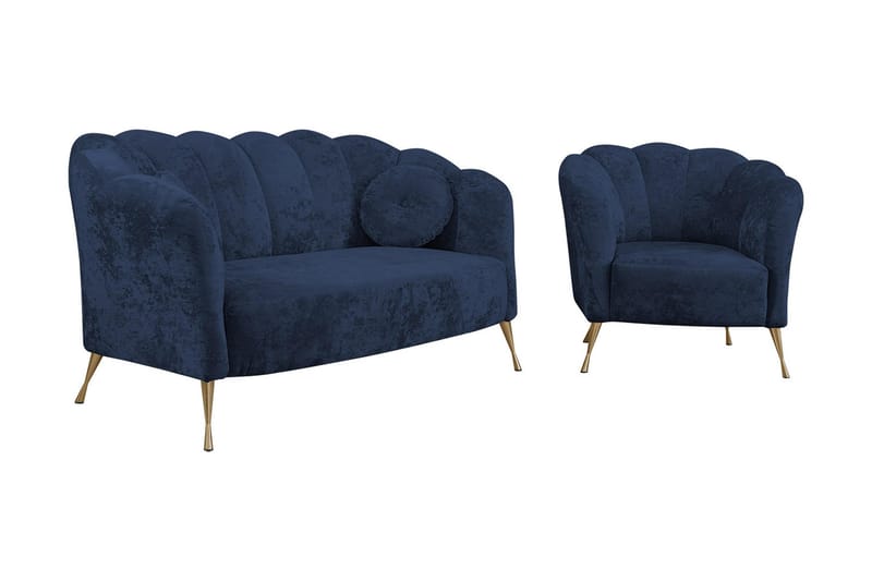 Adrial 3-seters Sofagruppe, Fløyel/Blå