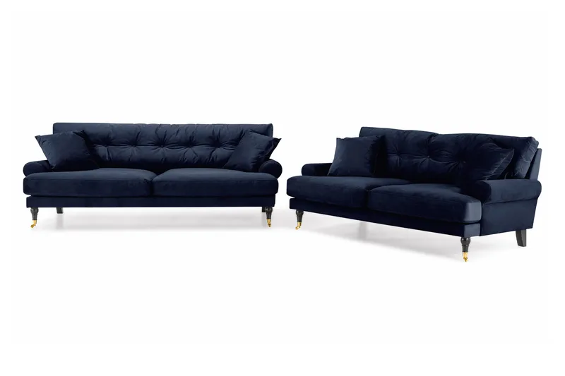 Andrew 3-seters Fløyelssofa - Blå - Møbler - Sofaer - Sofagrupper - Howard sofagruppe