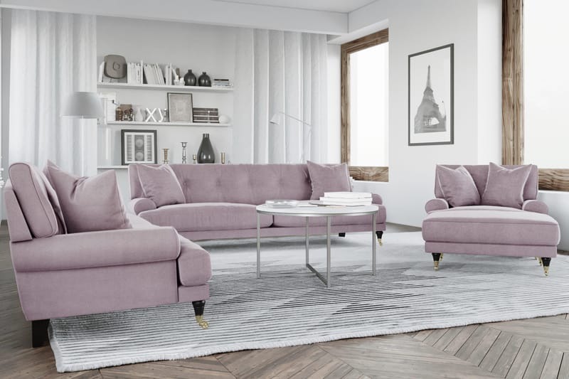 Andrew 3-seters Fløyelssofa - Lilla - Møbler - Sofaer - Sofagrupper - Howard sofagruppe
