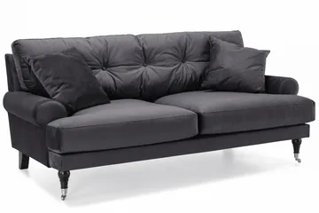 Andrew 3-seters Fløyelssofa - Mørk grå - Møbler - Sofaer - Sofagrupper - Howard sofagruppe