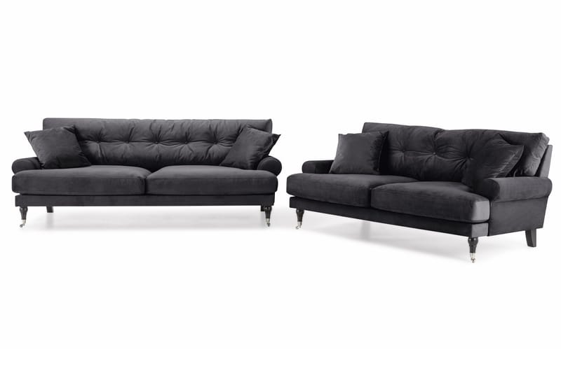 Andrew 3-seters Fløyelssofa - Mørk grå - Møbler - Sofaer - Sofagrupper - Howard sofagruppe