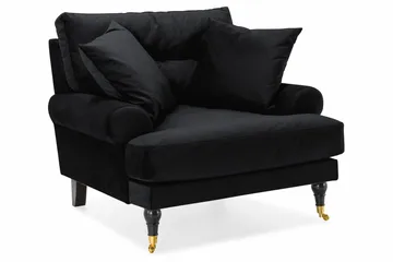 Andrew 3-seters Fløyelssofa - Svart - Møbler - Sofaer - Sofagrupper - Howard sofagruppe
