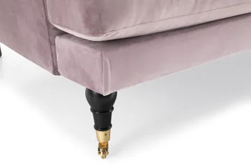 Andrew 5-seter Howard Sofagruppe med Hjul og Knappedetaljer i Stoff - Rosa - Møbler - Sofaer - Sofagrupper - Howard sofagruppe