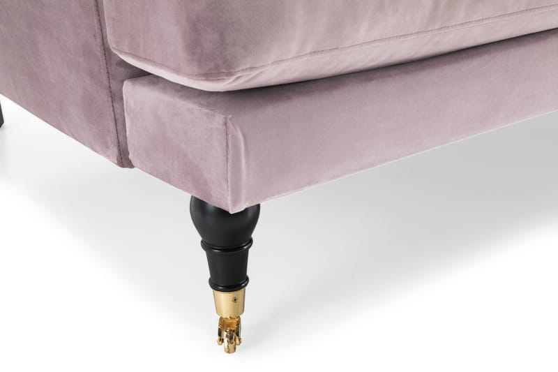 Andrew 5-seter Howard Sofagruppe med Hjul og Knappedetaljer i Stoff - Rosa - Møbler - Sofaer - Sofagrupper - Howard sofagruppe