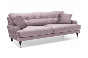 Andrew 5-seter Howard Sofagruppe med Hjul og Knappedetaljer i Stoff - Rosa - Møbler - Sofaer - Sofagrupper - Howard sofagruppe