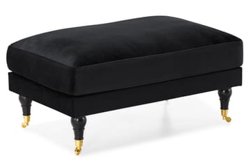 Andrew Howard Sofagruppe 102 cm med Fotskammel og Hjul i Fløyel - Svart - Møbler - Sofaer - Sofagrupper - Sofagruppe 3 2 1