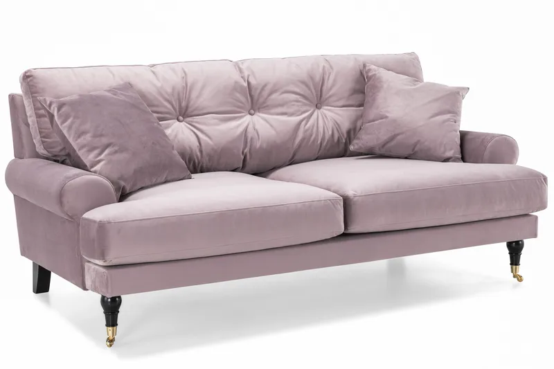 Andrew Sofagruppe 2-seter Sofa + Lenestol + Fotskammel i Fløyel - Lilla - Møbler - Sofaer - Sofagrupper - Howard sofagruppe