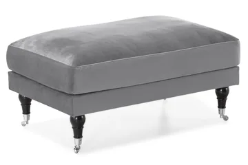 Andrew Sofagruppe 2-seter Sofa + Lenestol + Fotskammel i Fløyel - Lys grå - Møbler - Sofaer - Sofagrupper - Howard sofagruppe