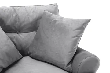 Andrew Sofagruppe 2-seter Sofa + Lenestol + Fotskammel i Fløyel - Lys grå - Møbler - Sofaer - Sofagrupper - Howard sofagruppe