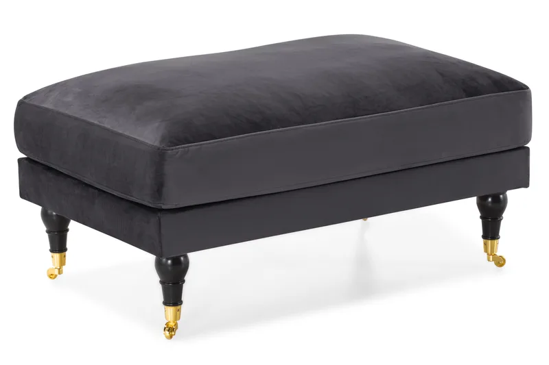 Andrew Sofagruppe 2-seter Sofa + Lenestol + Fotskammel i Fløyel - Mørk grå - Møbler - Sofaer - Sofagrupper - Howard sofagruppe