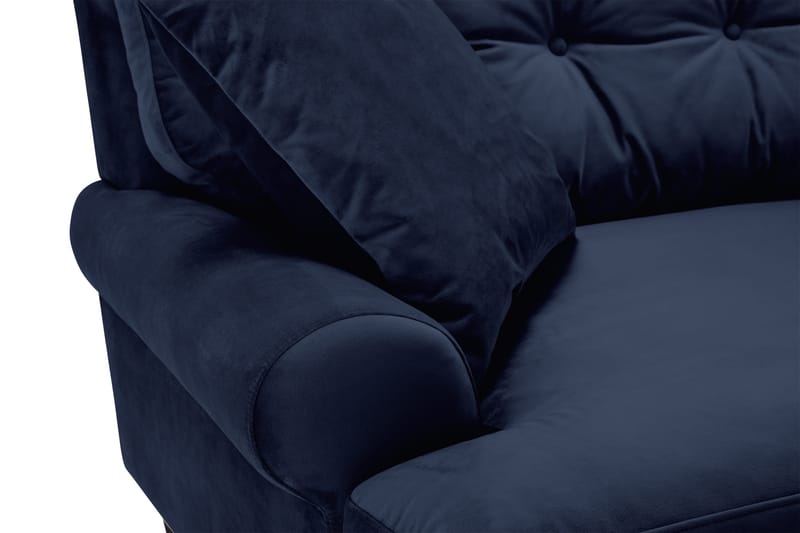 Andrew Sofagruppe 3-seter + 2-seter Sofa + Lenestol + Fotskammel i Fløyel - Blå - Møbler - Sofaer - Sofagrupper - Howard sofagruppe