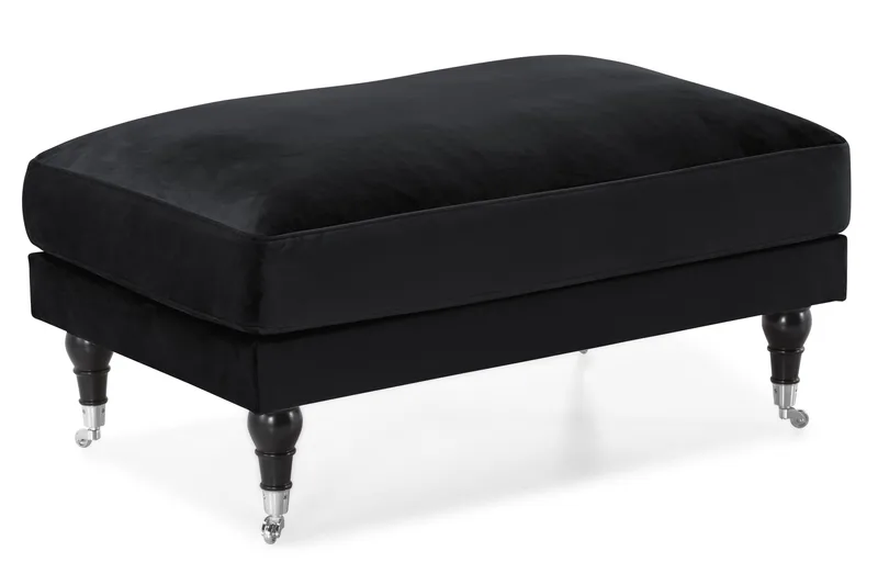 Andrew Sofagruppe 3-seter + 2-seter Sofa + Lenestol + Fotskammel i Fløyel - Svart - Møbler - Sofaer - Sofagrupper - Howard sofagruppe