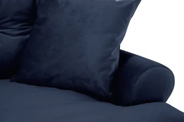 Andrew Sofagruppe 3-seter Sofa + Lenestol + Fotskammel i Fløyel - Blå - Møbler - Sofaer - Sofagrupper - Howard sofagruppe
