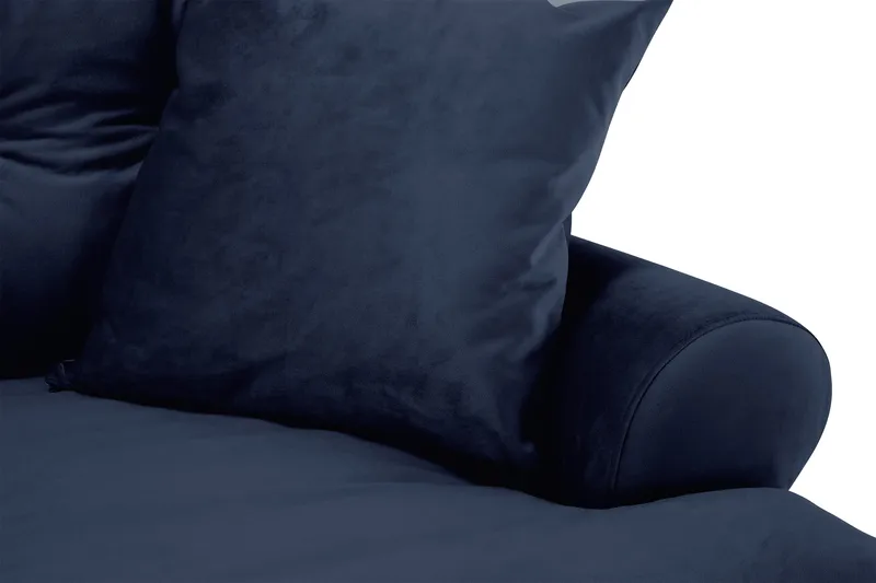 Andrew Sofagruppe 3-seter Sofa + Lenestol + Fotskammel i Fløyel - Blå - Møbler - Sofaer - Sofagrupper - Howard sofagruppe