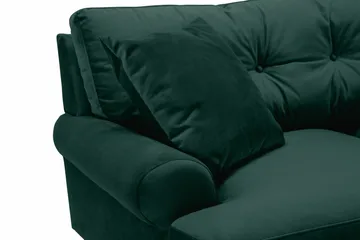 Andrew Sofagruppe 3-seter Sofa + Lenestol + Fotskammel i Fløyel - Grønn - Møbler - Sofaer - Sofagrupper - Howard sofagruppe