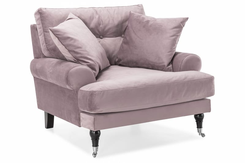 Andrew Sofagruppe 3-seter Sofa + Lenestol + Fotskammel i Fløyel - Lilla - Møbler - Sofaer - Sofagrupper - Howard sofagruppe