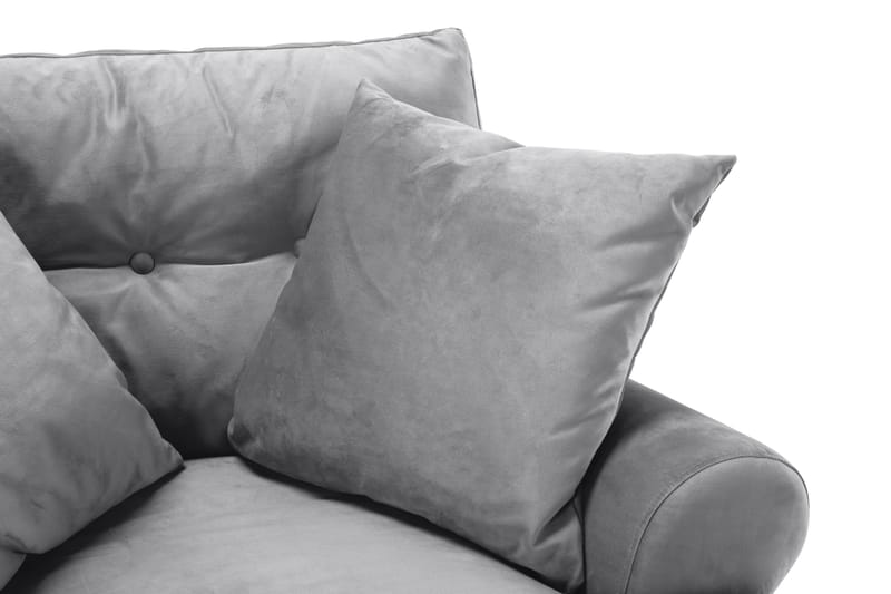 Andrew Sofagruppe 3-seter Sofa + Lenestol + Fotskammel i Fløyel - Lys grå - Møbler - Sofaer - Sofagrupper - Howard sofagruppe