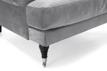 Andrew Sofagruppe 3-seter Sofa + Lenestol + Fotskammel i Fløyel - Lys grå - Møbler - Sofaer - Sofagrupper - Howard sofagruppe