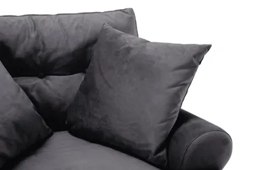 Andrew Sofagruppe 3-seter Sofa + Lenestol + Fotskammel i Fløyel - Mørk grå - Møbler - Sofaer - Sofagrupper - Howard sofagruppe