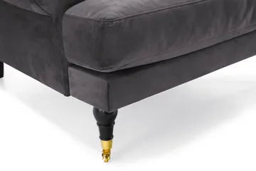 Andrew Sofagruppe 3-seter Sofa + Lenestol + Fotskammel i Fløyel - Mørk grå - Møbler - Sofaer - Sofagrupper - Howard sofagruppe