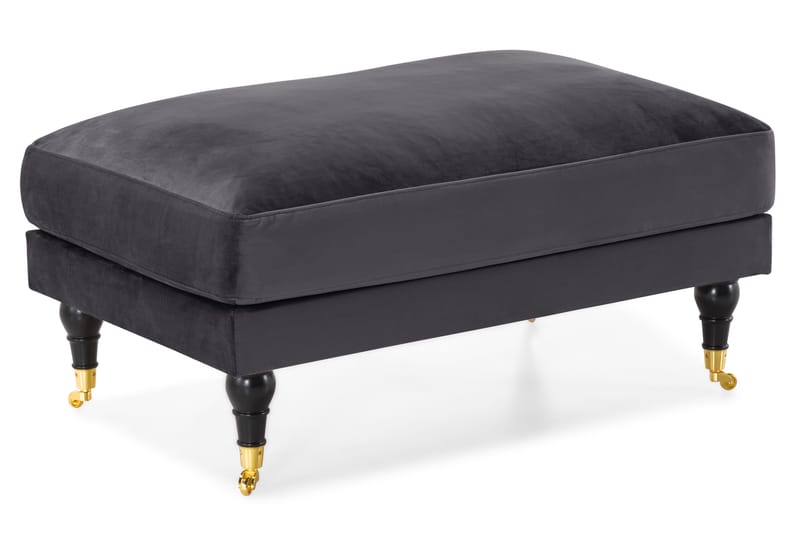 Andrew Sofagruppe 3-seter Sofa + Lenestol + Fotskammel i Fløyel - Mørk grå - Møbler - Sofaer - Sofagrupper - Howard sofagruppe