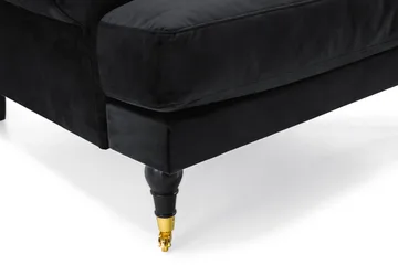 Andrew Sofagruppe 3-seter Sofa + Lenestol + Fotskammel i Fløyel - Svart - Møbler - Sofaer - Sofagrupper - Howard sofagruppe