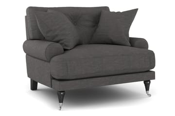 Andrew Sofagruppe 3-seter Sofa + Lenestol + Fotskammel i Stoff - Mørk grå - Møbler - Sofaer - Sofagrupper - Howard sofagruppe