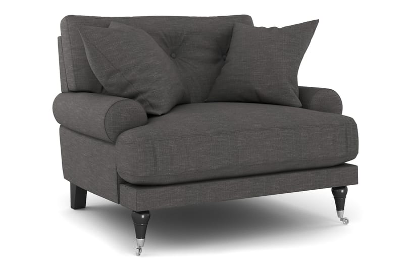 Andrew Sofagruppe 3-seter Sofa + Lenestol + Fotskammel i Stoff - Mørk grå - Møbler - Sofaer - Sofagrupper - Howard sofagruppe