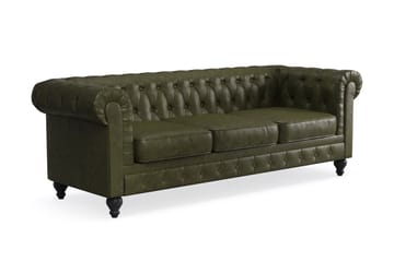 Chesterfield Lyx Sofagruppe 3-seter+2-seter+Lenestol - Grønn - Møbler - Sofaer - Sofagrupper - Sofagruppe 3 2 1