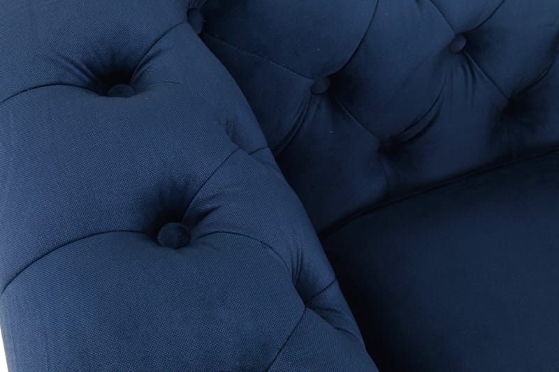 Chesterfield Deluxe Sofagruppe 3-seter+2-seter Fløyel - Petrolblå - Chesterfield sofagruppe