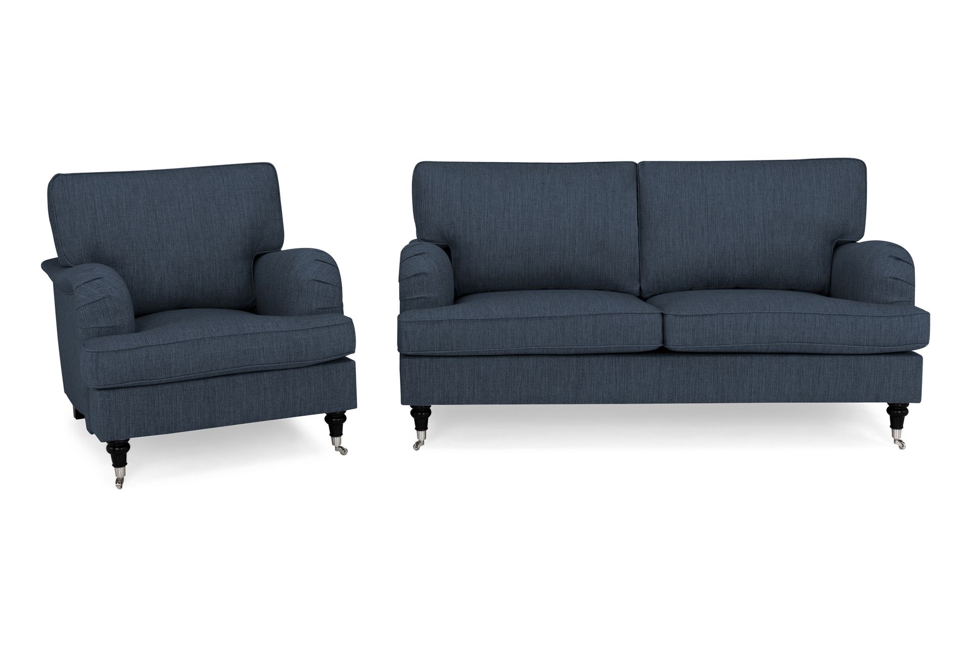 Howard Classic Sofagruppe 2-seters + Lenestol i Stoff - Blå - Møbler - Sofaer - Sofagrupper - Chesterfield sofagruppe